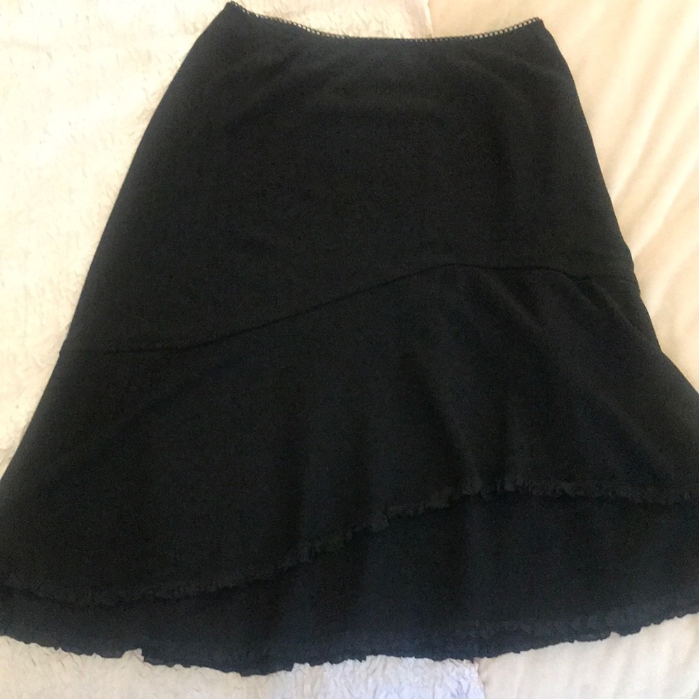 Vintage 1990’s Flouncy Black trimmed multi layered skirt. XS